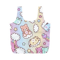 Usheen Carebears, Bears, Cat, Colorful, Cute, Pastel, Pattern Full Print Recycle Bag (M) from ArtsNow.com Front