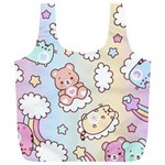 Usheen Carebears, Bears, Cat, Colorful, Cute, Pastel, Pattern Full Print Recycle Bag (XL)