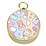 Usheen Carebears, Bears, Cat, Colorful, Cute, Pastel, Pattern Gold Compasses