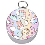 Usheen Carebears, Bears, Cat, Colorful, Cute, Pastel, Pattern Silver Compasses