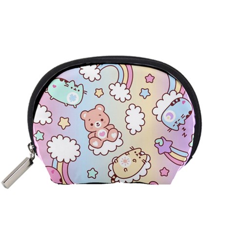 Usheen Carebears, Bears, Cat, Colorful, Cute, Pastel, Pattern Accessory Pouch (Small) from ArtsNow.com Front