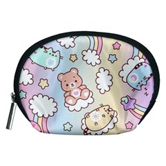 Usheen Carebears, Bears, Cat, Colorful, Cute, Pastel, Pattern Accessory Pouch (Medium) from ArtsNow.com Front