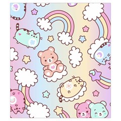 Usheen Carebears, Bears, Cat, Colorful, Cute, Pastel, Pattern Drawstring Pouch (Small) from ArtsNow.com Back