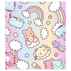 Usheen Carebears, Bears, Cat, Colorful, Cute, Pastel, Pattern Drawstring Pouch (Medium) from ArtsNow.com Front