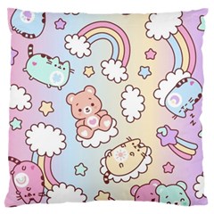 Usheen Carebears, Bears, Cat, Colorful, Cute, Pastel, Pattern Standard Premium Plush Fleece Cushion Case (Two Sides) from ArtsNow.com Front