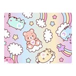 Usheen Carebears, Bears, Cat, Colorful, Cute, Pastel, Pattern Two Sides Premium Plush Fleece Blanket (Mini)