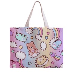 Usheen Carebears, Bears, Cat, Colorful, Cute, Pastel, Pattern Zipper Mini Tote Bag from ArtsNow.com Front