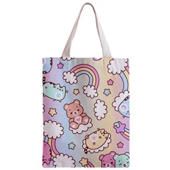 Usheen Carebears, Bears, Cat, Colorful, Cute, Pastel, Pattern Zipper Classic Tote Bag from ArtsNow.com Front