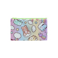 Usheen Carebears, Bears, Cat, Colorful, Cute, Pastel, Pattern Cosmetic Bag (XS) from ArtsNow.com Front