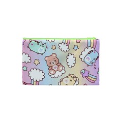 Usheen Carebears, Bears, Cat, Colorful, Cute, Pastel, Pattern Cosmetic Bag (XS) from ArtsNow.com Back