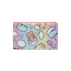 Usheen Carebears, Bears, Cat, Colorful, Cute, Pastel, Pattern Cosmetic Bag (XS) from ArtsNow.com Back