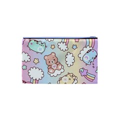 Usheen Carebears, Bears, Cat, Colorful, Cute, Pastel, Pattern Cosmetic Bag (XS) from ArtsNow.com Back