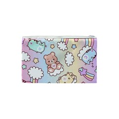 Usheen Carebears, Bears, Cat, Colorful, Cute, Pastel, Pattern Cosmetic Bag (XS) from ArtsNow.com Back