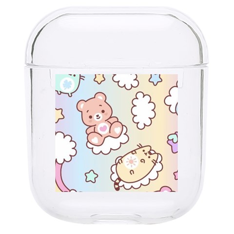 Usheen Carebears, Bears, Cat, Colorful, Cute, Pastel, Pattern Hard PC AirPods 1/2 Case from ArtsNow.com Front