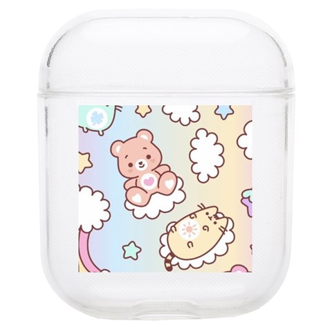 Usheen Carebears, Bears, Cat, Colorful, Cute, Pastel, Pattern Soft TPU AirPods 1/2 Case from ArtsNow.com Front