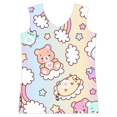 Usheen Carebears, Bears, Cat, Colorful, Cute, Pastel, Pattern Women s Basketball Tank Top from ArtsNow.com Front