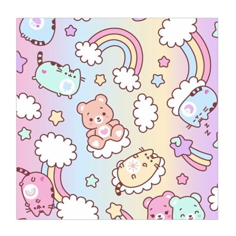 Usheen Carebears, Bears, Cat, Colorful, Cute, Pastel, Pattern Duvet Cover (Queen Size) from ArtsNow.com Front