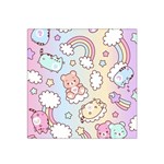 Usheen Carebears, Bears, Cat, Colorful, Cute, Pastel, Pattern Satin Bandana Scarf 22  x 22 