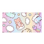 Usheen Carebears, Bears, Cat, Colorful, Cute, Pastel, Pattern Satin Wrap 35  x 70 