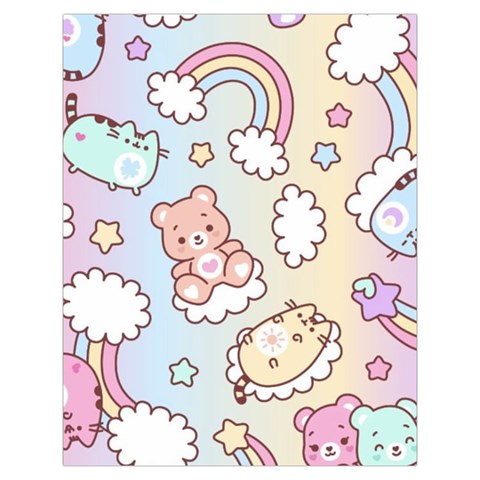 Usheen Carebears, Bears, Cat, Colorful, Cute, Pastel, Pattern Toiletries Pouch from ArtsNow.com Back