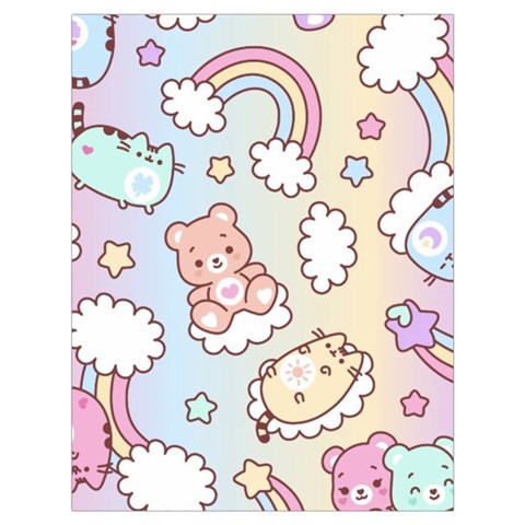 Usheen Carebears, Bears, Cat, Colorful, Cute, Pastel, Pattern Drawstring Bag (Large) from ArtsNow.com Front