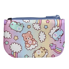 Usheen Carebears, Bears, Cat, Colorful, Cute, Pastel, Pattern Large Coin Purse from ArtsNow.com Back