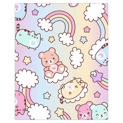 Usheen Carebears, Bears, Cat, Colorful, Cute, Pastel, Pattern Drawstring Pouch (XL) from ArtsNow.com Back