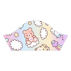 Usheen Carebears, Bears, Cat, Colorful, Cute, Pastel, Pattern Cotton Crop Top from ArtsNow.com Left Sleeve