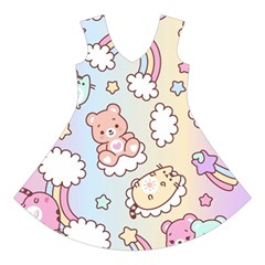 Usheen Carebears, Bears, Cat, Colorful, Cute, Pastel, Pattern Short Sleeve V Front