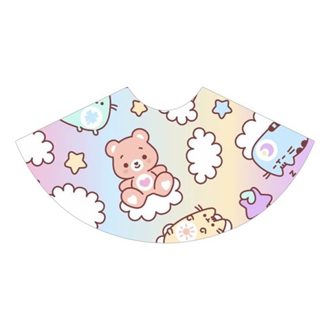 Usheen Carebears, Bears, Cat, Colorful, Cute, Pastel, Pattern Midi Sleeveless Dress from ArtsNow.com Skirt Back