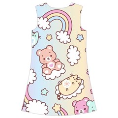 Usheen Carebears, Bears, Cat, Colorful, Cute, Pastel, Pattern Kids  Short Sleeve Velvet Dress from ArtsNow.com Back