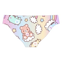 Usheen Carebears, Bears, Cat, Colorful, Cute, Pastel, Pattern Cross Back Hipster Bikini Set from ArtsNow.com Back Under