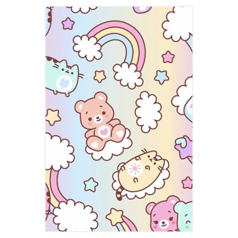 Usheen Carebears, Bears, Cat, Colorful, Cute, Pastel, Pattern Kids  Hooded Rain Ponchos from ArtsNow.com Front