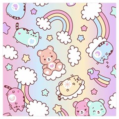 Usheen Carebears, Bears, Cat, Colorful, Cute, Pastel, Pattern Kids  Hooded Rain Ponchos from ArtsNow.com Inside 1