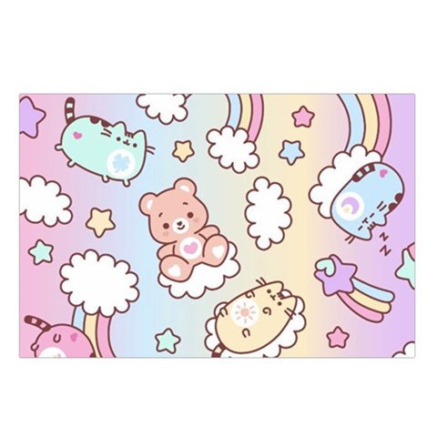 Usheen Carebears, Bears, Cat, Colorful, Cute, Pastel, Pattern Belt Pouch Bag (Small) from ArtsNow.com Loop