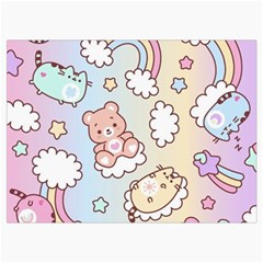 Usheen Carebears, Bears, Cat, Colorful, Cute, Pastel, Pattern Roll Up Canvas Pencil Holder (M) from ArtsNow.com Front