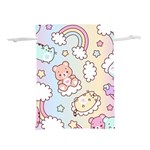 Usheen Carebears, Bears, Cat, Colorful, Cute, Pastel, Pattern Lightweight Drawstring Pouch (L)