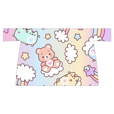 Usheen Carebears, Bears, Cat, Colorful, Cute, Pastel, Pattern Wristlet Pouch Bag (Small) from ArtsNow.com Back