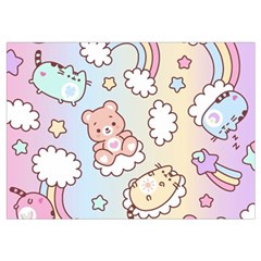 Usheen Carebears, Bears, Cat, Colorful, Cute, Pastel, Pattern Wristlet Pouch Bag (Small) from ArtsNow.com Belt Loop