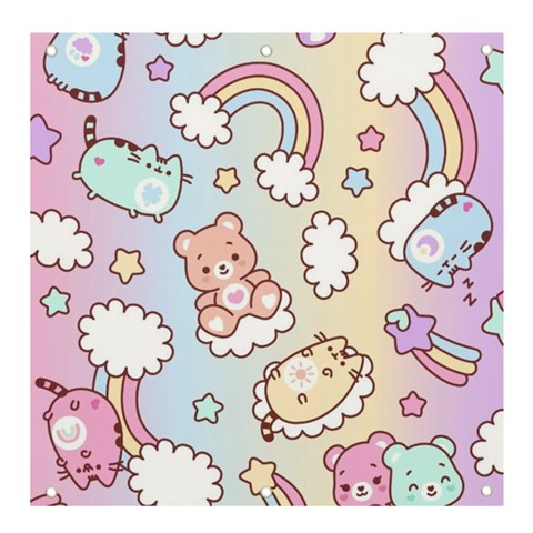 Usheen Carebears, Bears, Cat, Colorful, Cute, Pastel, Pattern Banner and Sign 4  x 4  from ArtsNow.com Front