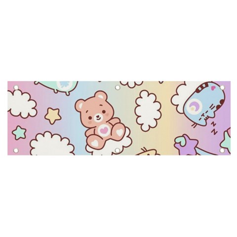 Usheen Carebears, Bears, Cat, Colorful, Cute, Pastel, Pattern Banner and Sign 6  x 2  from ArtsNow.com Front