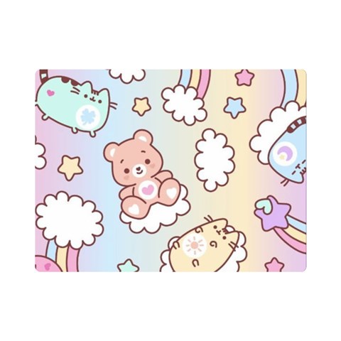 Usheen Carebears, Bears, Cat, Colorful, Cute, Pastel, Pattern Premium Plush Fleece Blanket (Mini) from ArtsNow.com 35 x27  Blanket Front