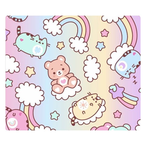 Usheen Carebears, Bears, Cat, Colorful, Cute, Pastel, Pattern Premium Plush Fleece Blanket (Small) from ArtsNow.com 50 x40  Blanket Front