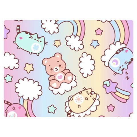 Usheen Carebears, Bears, Cat, Colorful, Cute, Pastel, Pattern Premium Plush Fleece Blanket (Extra Small) from ArtsNow.com 40 x30  Blanket Front