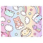 Usheen Carebears, Bears, Cat, Colorful, Cute, Pastel, Pattern Premium Plush Fleece Blanket (Extra Small)