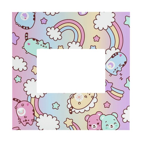 Usheen Carebears, Bears, Cat, Colorful, Cute, Pastel, Pattern White Box Photo Frame 4  x 6  from ArtsNow.com Front