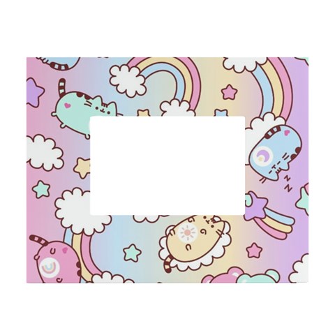 Usheen Carebears, Bears, Cat, Colorful, Cute, Pastel, Pattern White Tabletop Photo Frame 4 x6  from ArtsNow.com Front