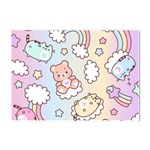 Usheen Carebears, Bears, Cat, Colorful, Cute, Pastel, Pattern Crystal Sticker (A4)