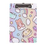 Usheen Carebears, Bears, Cat, Colorful, Cute, Pastel, Pattern A5 Acrylic Clipboard