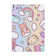 Usheen Carebears, Bears, Cat, Colorful, Cute, Pastel, Pattern A5 Acrylic Clipboard from ArtsNow.com Back